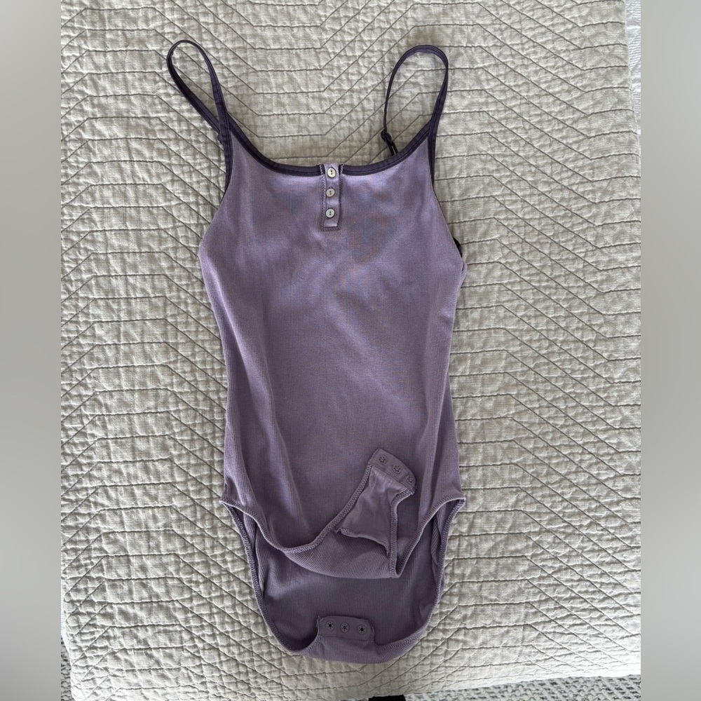 Purple Snap Button Bodysuit